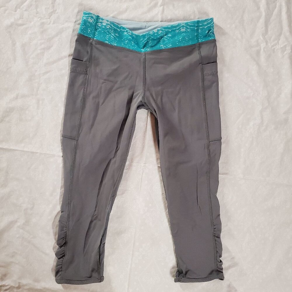 Lululemon Ivivva Speed Runner Crop Tight - Graphite Grey - Kids 14 (Women Small)